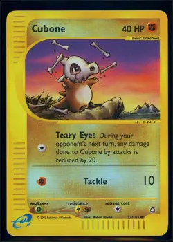 Pokemon AQUAPOLIS - #72/147 Cubone - Reverse Holo - ENG - Near Mint - Image 1