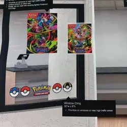 Pokemon TCG Store Display Window Cling Promo Banner Decal 31"×8" MEGA EVOLUTION - Image 3