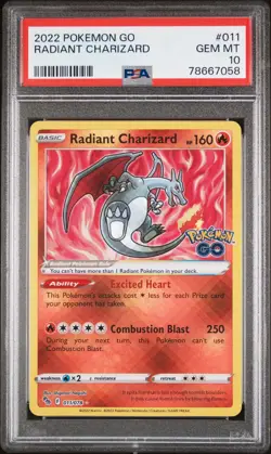 Radiant Charizard #011/078 Pokemon GO - PSA 10 Gem Mint - Image 4
