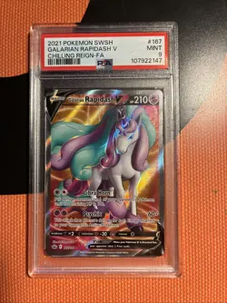 Pokemon TCG Galarian Rapidash v Full Art 167/198 Chilling Reign PSA 9 Mint - Image 1
