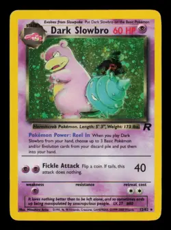 Pokemon Card Dark Slowbro 12/82 Holo Team Rocket Vintage Rare WOTC LP 2000 - Image 1