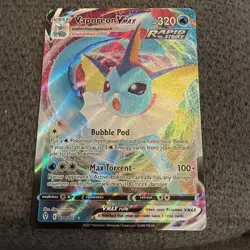 Pokemon TCG Vaporeon VMAX Evolving Skies Holo Ultra Rare Card 030/203 - Image 1