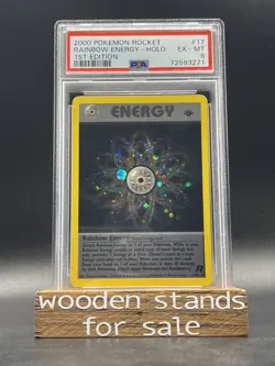 PSA 6 EX-MINT Rainbow Rare 17/82 HOLO RARE 1st Edition Pokemon Card 106 - Image 1