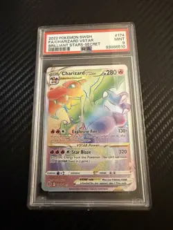 Pokemon TCG Charizard VSTAR Rainbow Secret Rare Card 174/172 PSA 9 - Image 1
