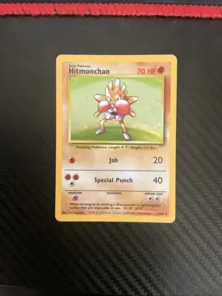 Hitmonchan - 7/102 - Pokemon Card Base Set Unlimited Holo Rare MP - Image 1
