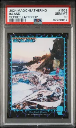 MTG PSA 10 Brain Dead Lands Island #1653 Basic Secret Lair Drop Reavis Non Foil - Image 2