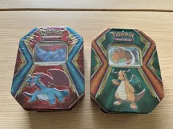 (2) SEALED Pokemon TCG 3 Pack Tins LOST ORIGINS SILVER TEMPEST DRAGONITE PROMO - Image 1