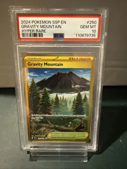 Pokemon TCG Trainer Stadium Gravity Mountain 250/191 Surging Sparks PSA 10 - Image 1