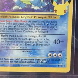 Pokemon TCG - Blastoise 2/102 - Holo Rare - Celebrations Classic Collection NM - Image 5