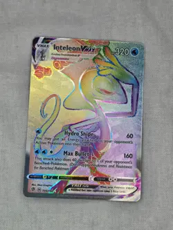 Pokemon TCG Inteleon Vmax 195/192 Secret Rainbow Holo Rare Rebel Clash - Image 1