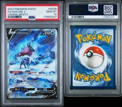 2023 POKEMON SWSH CROWN ZENITH SUICUNE V FULL ART #GG38 PSA 10 - Image 3