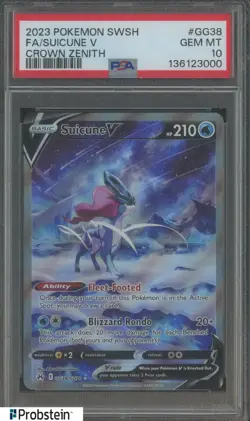 2023 Pokemon Sword & Shield Crown Zenith #GG38/GG70 Suicune V Fa PSA 10 - Image 1