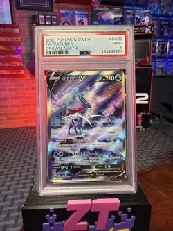 2023 POKEMON SWORD & SHIELD CROWN ZENITH #GG38 FULL ART SUICUNE V PSA 9 - Image 1