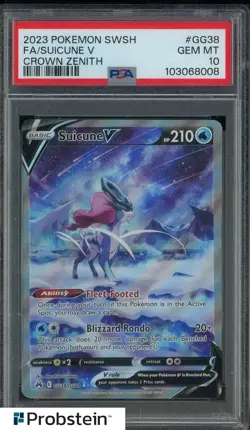 2032 Pokemon Sword & Shield Crown Zenith #GG38 GG70 Suicune V Fa PSA 10 - Image 1