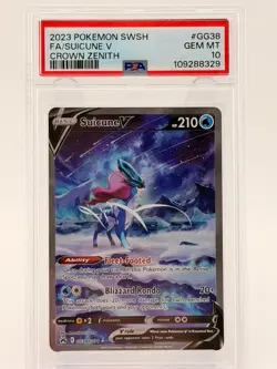Suicune V GG38/GG70 Crown Zenith Full Art Pokemon TCG PSA 10 Gem Mint - Image 1