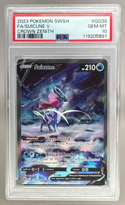 5891 Suicune V 2023 Pokemon Sword & Shield Crown Zenith #GG38 PSA 10 - Image 1