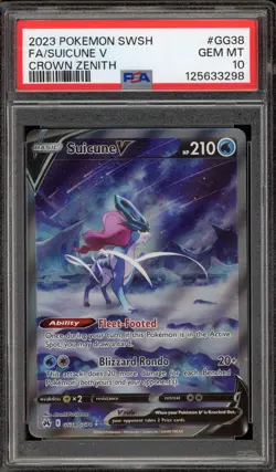 Pokemon Suicune V Crown Zenith Galarian Gallery Full Art #GG38 PSA 10 Gem Mint - Image 1