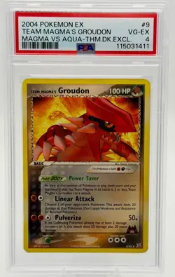 Pokemon EX Team Magma vs Aqua Groudon Non Holo #9 PSA 4 Deck Excl 115031411 - Image 1