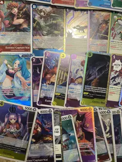 Over 630 ONE PIECE Cards Lot, 3 Tins, 2 Boxes, OP13-OP14 SR, R, Leaders, Doms - Image 5