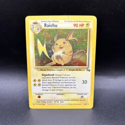 Pokemon TCG Raichu Holo Rare Card 14/62 Fossil Unlimited - Image 1