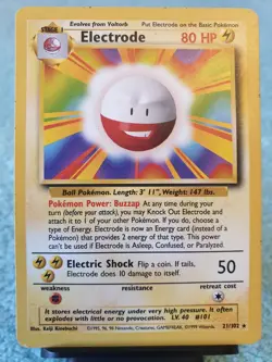 ELECTRODE 21/102 BASE SET 1999 REGULAR RARE POKEMON CARD - Image 1