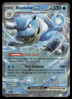 Pokemon Cards Blastoise ex 009/165 151 Double Rare NM *4 - Image 1