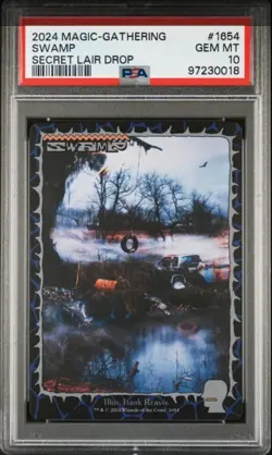 MTG PSA 10 Brain Dead Lands Swamp #1654 Basic Secret Lair Drop Reavis Non Foil - Image 2