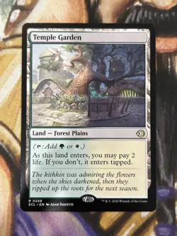 MTG Lorwyn Eclipsed Temple Garden 0268 Regular ECL Shock Land - NM - Image 1