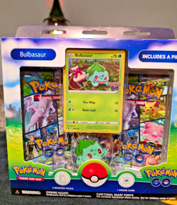 Pokemon TCG: Pokemon Go Bulbasaur Pin Collection Box Set 3 Booster Packs - NEW 820650850813 - Image 2