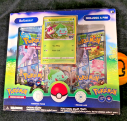Pokemon TCG: Pokemon Go Bulbasaur Pin Collection Box Set 3 Booster Packs - NEW 820650850813 - Image 3