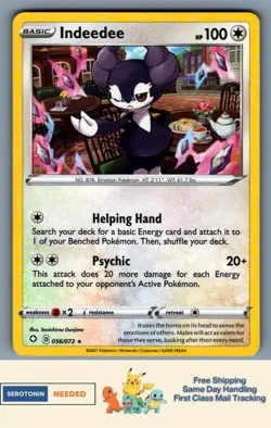 [NON HOLO] Indeedee #56/072 - Shining Fates Deck Exclusive - Pokemon TCG - 4487 - Image 1