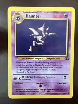 Pokemon - Haunter 21/62 Rare Fossil Non-Holo NM - Image 1
