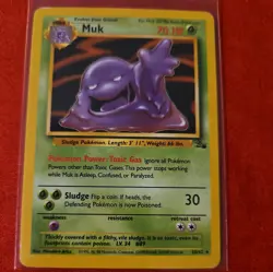 Pokemon TCG Muk Fossil Non Holo Card 13/62 LP Condition - Image 1