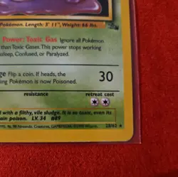 Pokemon TCG Muk Fossil Non Holo Card 13/62 LP Condition - Image 4
