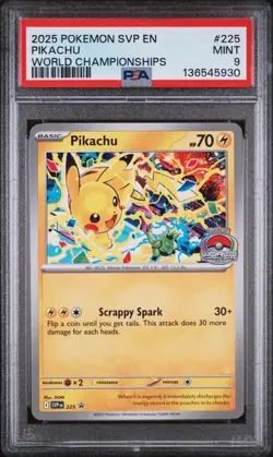 Pokemon TCG - PSA 9 - 2025 Pokemon SVP EN Pikachu World Championships - Image 1