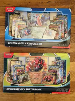 Pokemon Greninja & Kingdra Ex + Incineroar & Torterra Ex Collection Box Lot NEW - Image 1