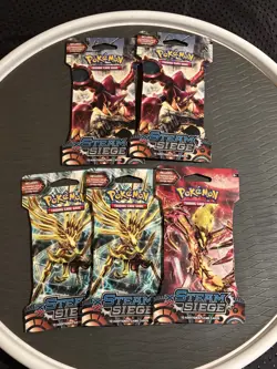 Pokemon TCG XY Steam Siege Sleeved Booster Packs Sealed Lot of 5 SEALED - Image 1
