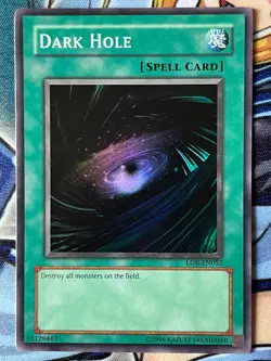 Dark Hole LOB-EN052 NM Super Rare Yugioh card - Image 1