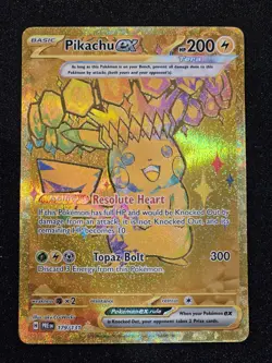 Pikachu ex 179/131 Prismatic Evolutions Gold Hyper Rare Pokemon Card - Image 1