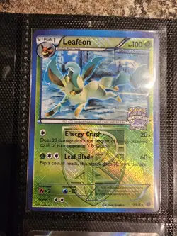 Pokemon Card 2013 LEAFEON 11/116 Cross-Hatch State Championships Promo Plasma - Image 1