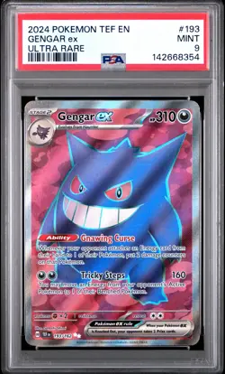 2024 Pokemon Tef EN-Temporal Forces Gengar EX Ultra Rare PSA 9 #193 - Image 1