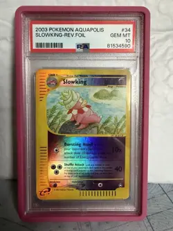 2003 Pokemon Aquapolis Slowking Reverse Holo Foil #34/147 PSA 10 GEM MT - Image 1