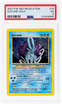 2001 Pokemon Neo Revelation Suicune Holo #14 PSA 5 - Image 1
