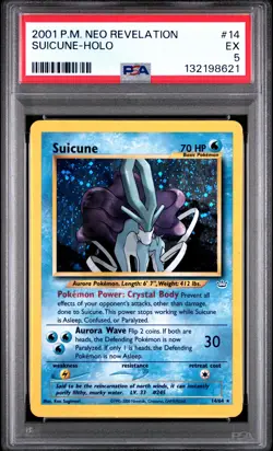 2001 POKEMON NEO REVELATION #14 SUICUNE-HOLO PSA 5 - Image 1