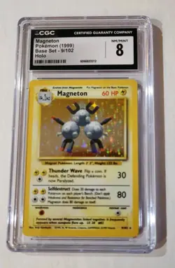 Vintage WOTC CGC 8 NM/MINT Magneton Base 9/102 Holo 1999 Pokemon Card - Image 1