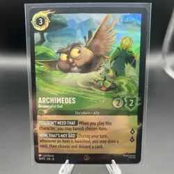 Archimedes 34/P2 Resourceful Owl Foil Promo Card Disney Lorcana - Image 1