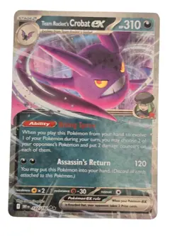 Team Rocket’s Crobat ex 122/182 Destined Rivals DRI Pokemon Card NM - Image 1