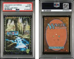 MTG PSA 10 Brain Dead Lands Forest #1656 Basic Secret Lair Drop Reavis Non Foil - Image 1