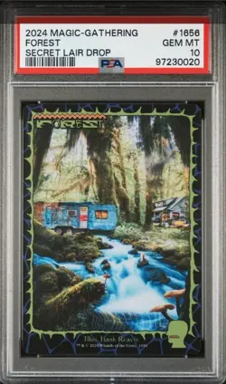 MTG PSA 10 Brain Dead Lands Forest #1656 Basic Secret Lair Drop Reavis Non Foil - Image 2
