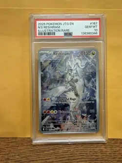 Pokemon N's Reshiram 167/159 Journey Together Card PSA 10 - Image 1